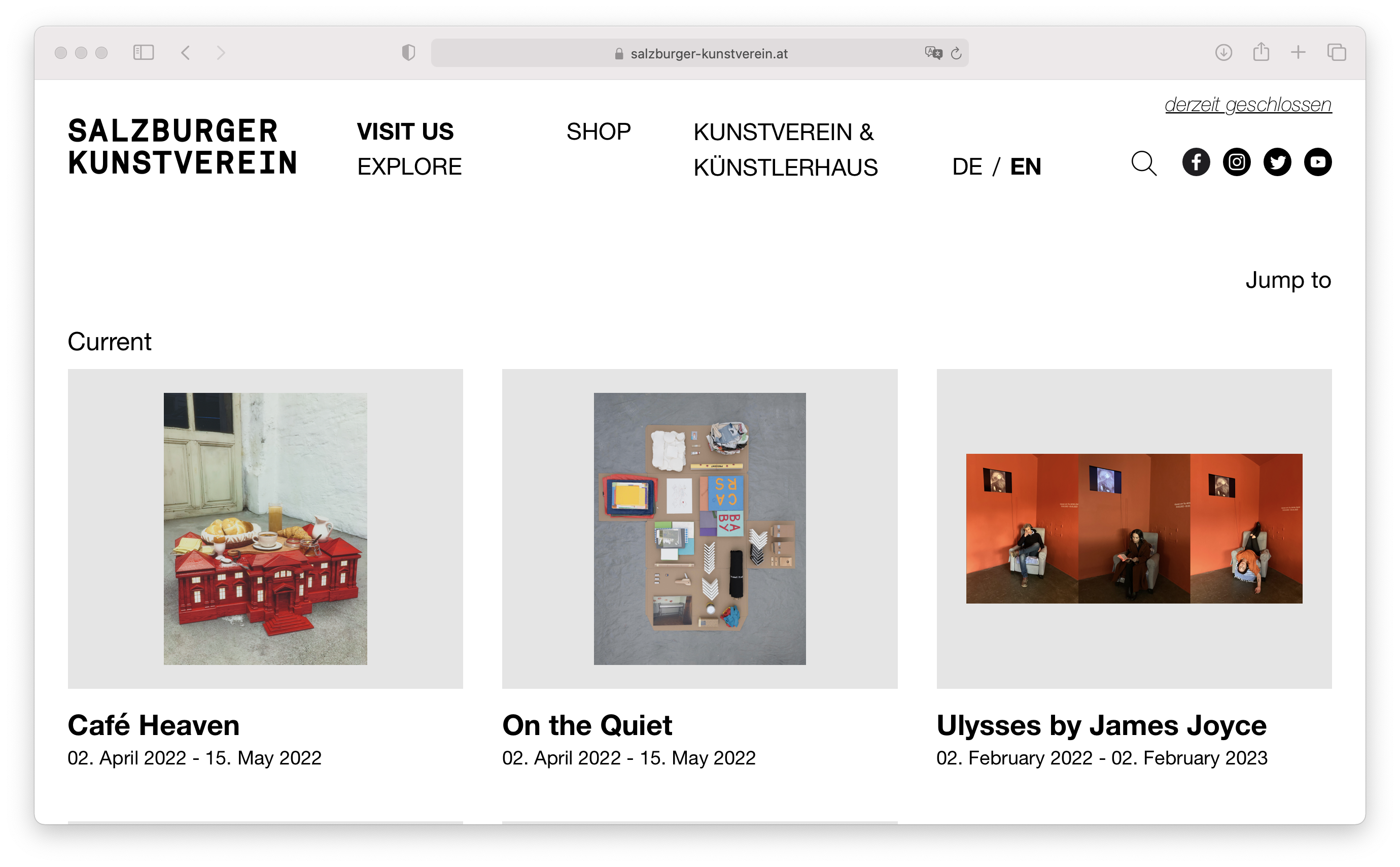 Website @ Salzburger Kunstverein, Exhibitions