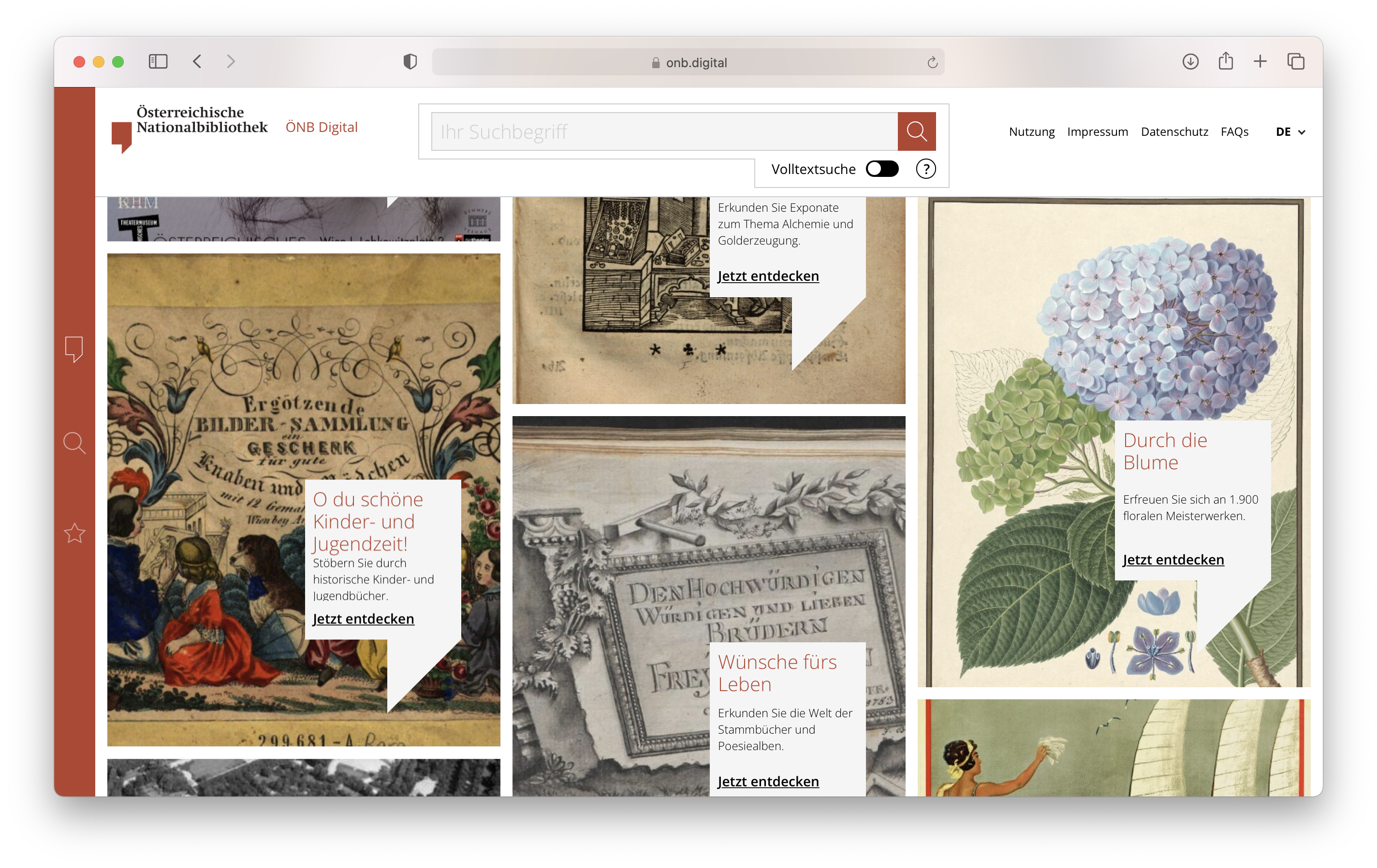 Website @ Österreichische Nationalbibliothek
