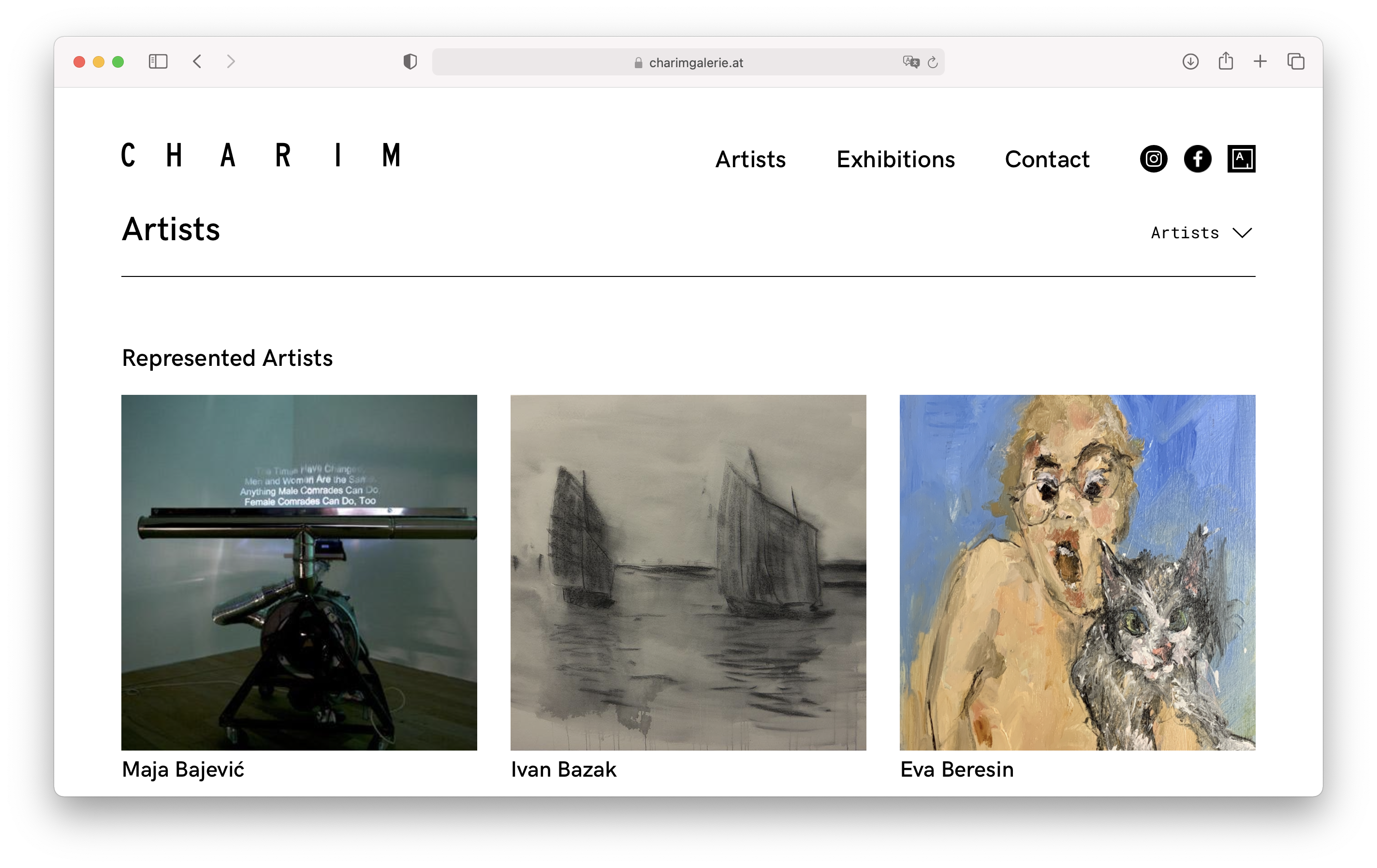 Website @ Charim Galerie